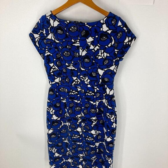 Talbots blue floral sheath dress Sz 2 - Picture 2 of 7